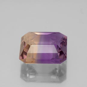 4.13캐럿 천연 바이컬러 아메트린, 에메랄드 컷, 10.5×10.3 mm, VS-SI