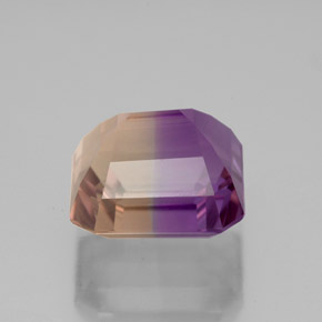 4.48캐럿 천연 바이컬러 아메트린, 에메랄드 컷, 9.8×9.6 mm, VS