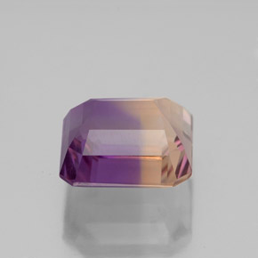 4.26캐럿 천연 바이컬러 아메트린, 에메랄드 컷, 9.8×9.5 mm, VVS-VS