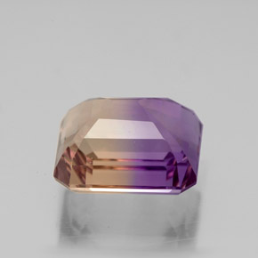 4.01캐럿 천연 바이컬러 아메트린, 에메랄드 컷, 10×8.7 mm, VVS