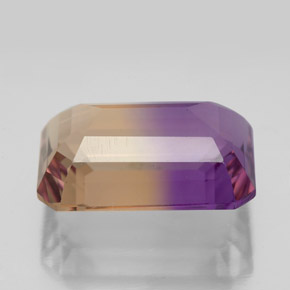 10.42캐럿 천연 바이컬러 아메트린, 에메랄드 컷, 16.1×11.5 mm, VVS
