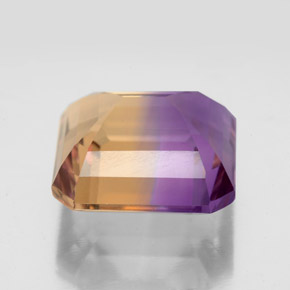 9.94캐럿 천연 바이컬러 아메트린, 에메랄드 컷, 13.2×13.1 mm, VS