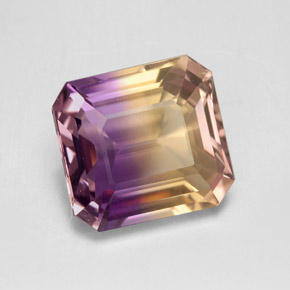 9.00캐럿 천연 바이컬러 아메트린, 에메랄드 컷, 13.5×12.5 mm, VVS-VS