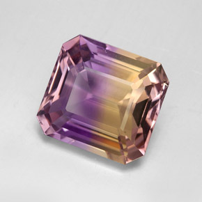 9.00캐럿 천연 바이컬러 아메트린, 에메랄드 컷, 13.5×12.5 mm, VVS-VS