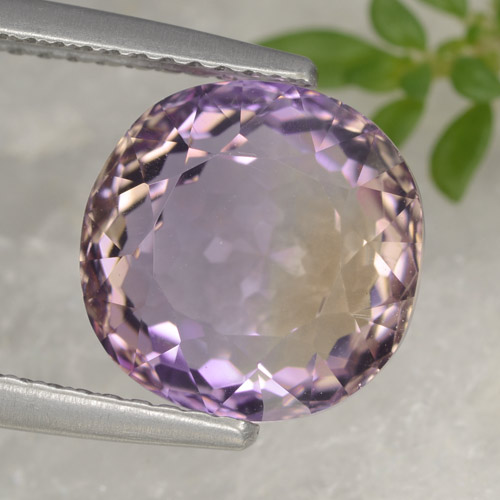 5.22캐럿 천연 바이컬러 아메트린, 타원형 컷, 10.2×10.1 mm, VVS