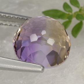 5.22캐럿 천연 바이컬러 아메트린, 타원형 컷, 10.2×10.1 mm, VVS
