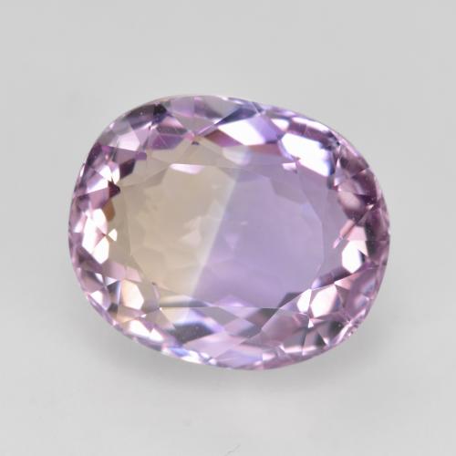 4.58캐럿 천연 바이컬러 아메트린, 타원형 컷, 11×9.2 mm, VVS