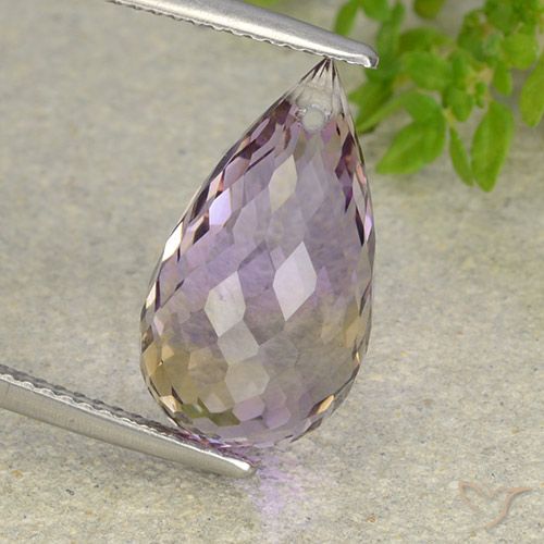 8.61캐럿 천연 바이컬러 아메트린, 브리올레트, 16.9×9.7 mm, VVS