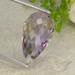 8.61캐럿 천연 바이컬러 아메트린, 브리올레트, 16.9×9.7 mm, VVS