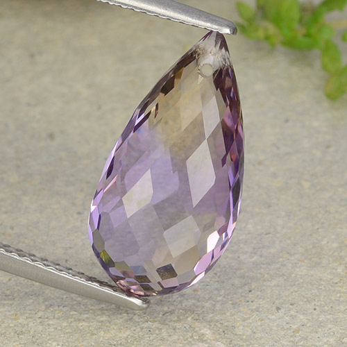 7.71캐럿 천연 바이컬러 아메트린, 브리올레트, 18×9.4 mm, VVS