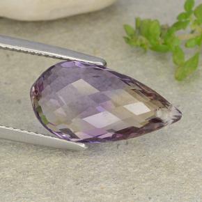 7.71캐럿 천연 바이컬러 아메트린, 브리올레트, 18×9.4 mm, VVS