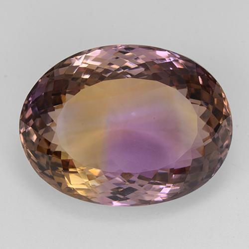 29.93캐럿 천연 바이컬러 아메트린, 타원형 컷, 23.3×17.8 mm, IF