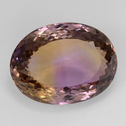 29.93캐럿 천연 바이컬러 아메트린, 타원형 컷, 23.3×17.8 mm, IF