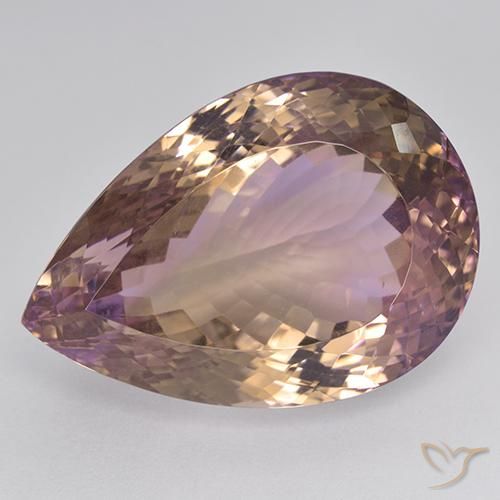 87.33ct 자연스러운 바이컬러 아메트린, 배 모양, VVS