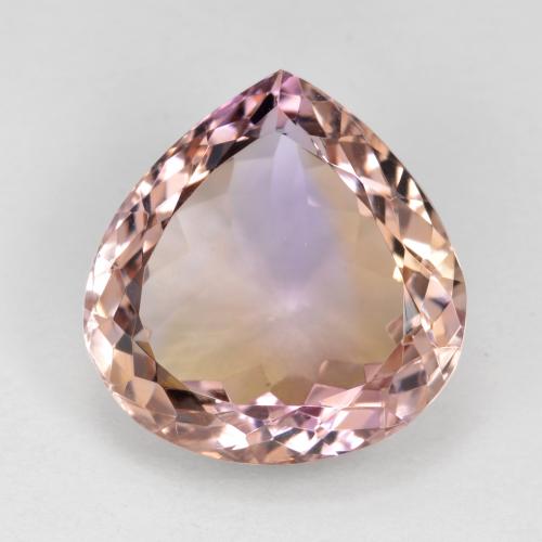 13.59캐럿 천연 바이컬러 아메트린, 배 모양, 16.5×16 mm, VS
