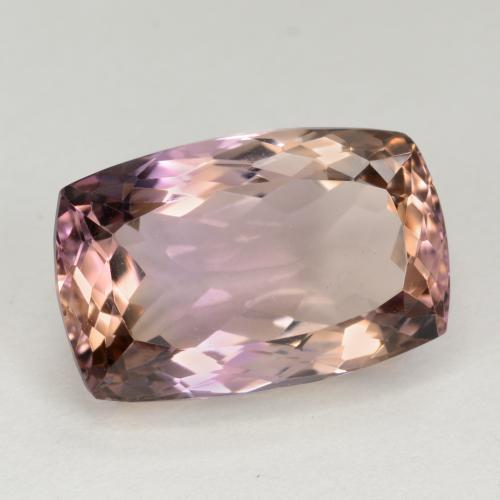 12.72캐럿 천연 바이컬러 아메트린, 쿠션 컷, 17.6×11.4 mm, VVS