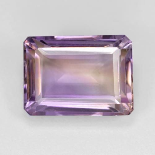 7.53캐럿 천연 바이컬러 아메트린, 에메랄드 컷, 13.3×9.8 mm, VS