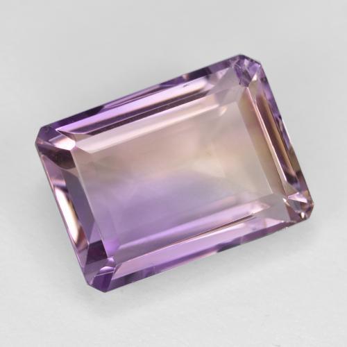 7.53캐럿 천연 바이컬러 아메트린, 에메랄드 컷, 13.3×9.8 mm, VS