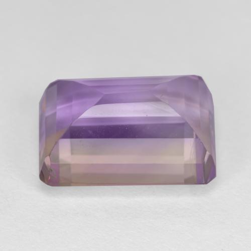 7.53캐럿 천연 바이컬러 아메트린, 에메랄드 컷, 13.3×9.8 mm, VS