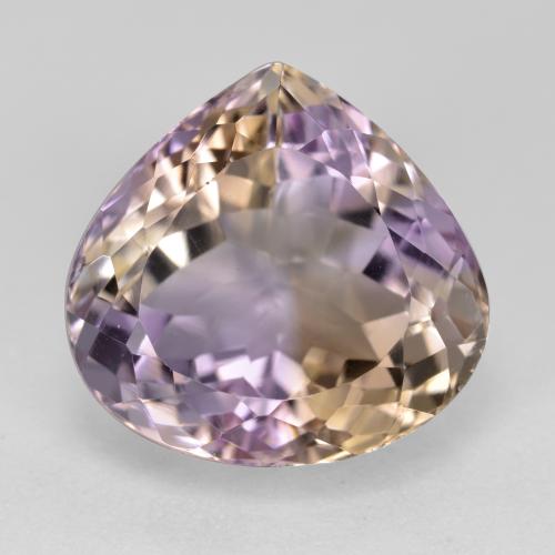 9.50캐럿 천연 바이컬러 아메트린, 배 모양, 13.5×14 mm, VVS