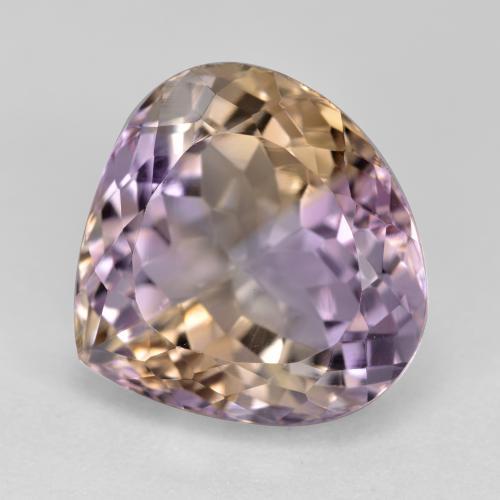 9.50캐럿 천연 바이컬러 아메트린, 배 모양, 13.5×14 mm, VVS