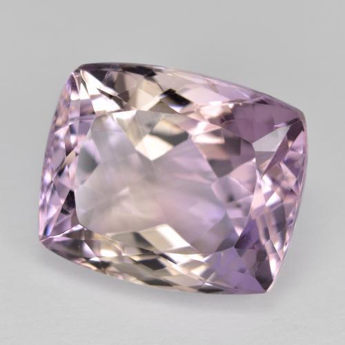 12.91캐럿 천연 바이컬러 아메트린, 쿠션 컷, 15.2×12.8 mm, VVS