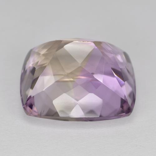 12.91캐럿 천연 바이컬러 아메트린, 쿠션 컷, 15.2×12.8 mm, VVS