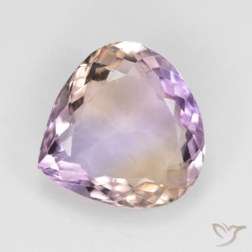 6.23캐럿 천연 바이컬러 아메트린, 배 모양, 12.9×12.9 mm, VS