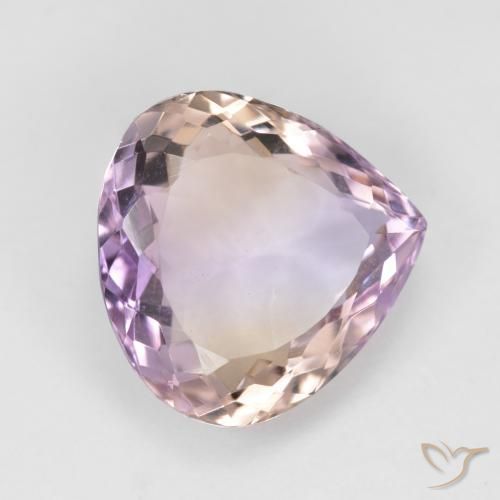 6.23캐럿 천연 바이컬러 아메트린, 배 모양, 12.9×12.9 mm, VS