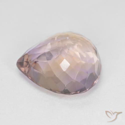 6.23캐럿 천연 바이컬러 아메트린, 배 모양, 12.9×12.9 mm, VS