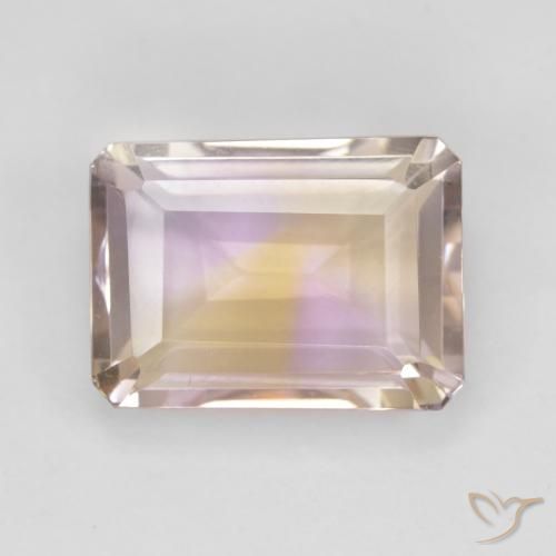 6.56ct 자연스러운 바이컬러 아메트린, 에메랄드 컷, VVS