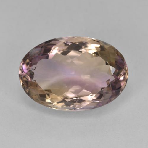 8.92캐럿 천연 바이컬러 아메트린, 타원형 컷, 16.7×11.3 mm, VVS