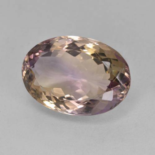 8.92캐럿 천연 바이컬러 아메트린, 타원형 컷, 16.7×11.3 mm, VVS
