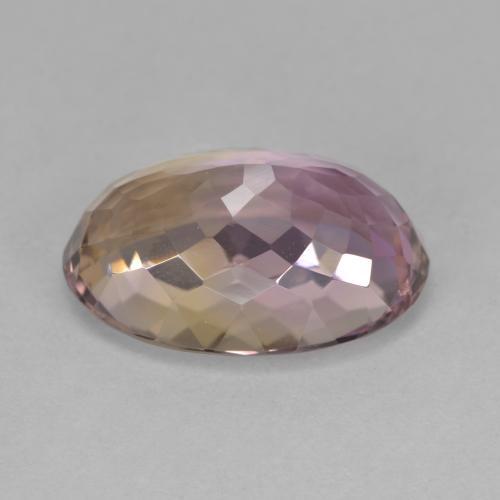 8.92캐럿 천연 바이컬러 아메트린, 타원형 컷, 16.7×11.3 mm, VVS