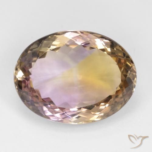 19.19ct 자연스러운 바이컬러 아메트린, 타원형, VVS