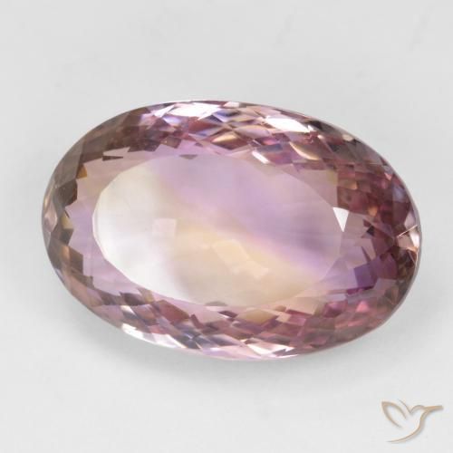 24.09캐럿 천연 바이컬러 아메트린, 타원형 컷, 22.2×14.7 mm, VVS