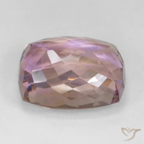 18.73캐럿 천연 바이컬러 아메트린, 쿠션 컷, 17.7×13.9 mm, VS