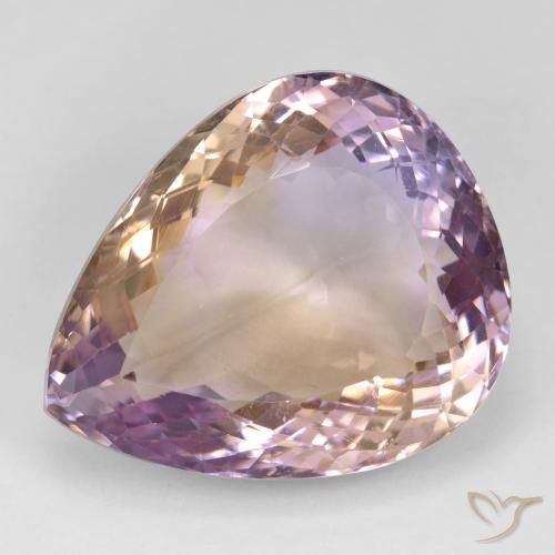 37.10ct 자연스러운 바이컬러 아메트린, 배 모양, VS