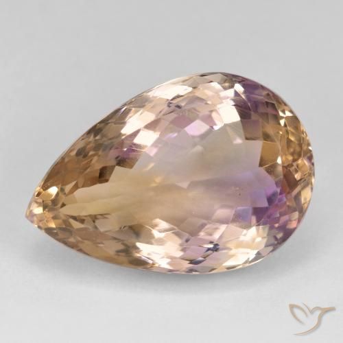 20.76ct 자연스러운 바이컬러 아메트린, 배 모양, VVS-VS