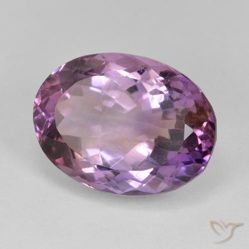 14.62캐럿 천연 바이컬러 아메트린, 타원형 컷, 17.4×13 mm, VVS-VS