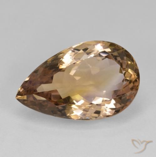 17.66ct 자연스러운 바이컬러 아메트린, 배 모양, VS