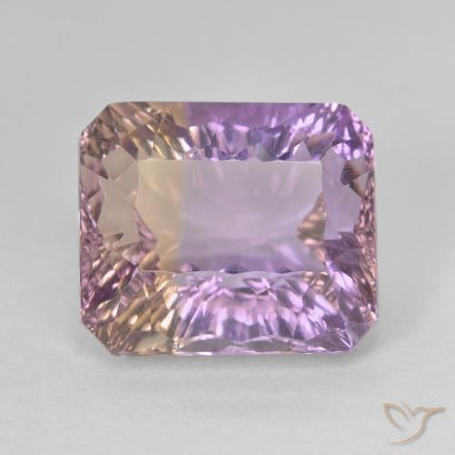 8.84캐럿 2색 아메트린, 브라질산 13.1 x 11.3mm 옥타곤 오목 컷, Photo A