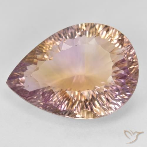 19.08ct 자연스러운 바이컬러 아메트린, 배 모양, VVS