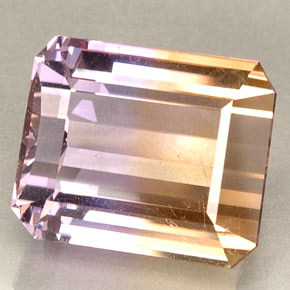 23.37캐럿 천연 Violet Golden 아메트린, 에메랄드 컷, 17.2×14.1 mm, VVS