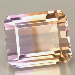 23.37캐럿 천연 Violet Golden 아메트린, 에메랄드 컷, 17.2×14.1 mm, VVS