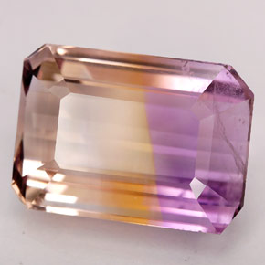 16.32캐럿 천연 Violet Golden 아메트린, 에메랄드 컷, 17.6×12.5 mm, SI