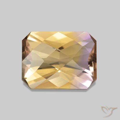 2.19ct 바이컬러 아메트린, 에메랄드 컷, VVS