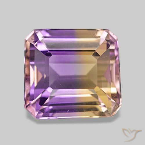 4.22ct 바이컬러 아메트린, 에메랄드 컷, VVS-VS