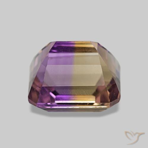 3.42캐럿 천연 바이컬러 아메트린, 에메랄드 컷, 8.7×8.1 mm, VVS-VS