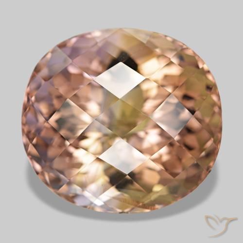 15.86캐럿 천연 바이컬러 아메트린, 타원형 컷, 16×14.7 mm, VVS-VS